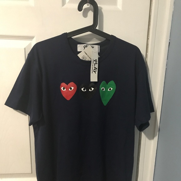Commes Des Garcons Cdg play triple heart T shirt - Picture 2 of 2